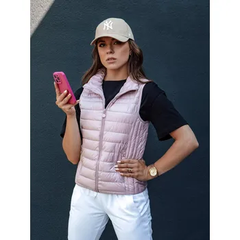 Světle růžová dámská prošívaná vesta se stojáčkem STYLISHZ TY4450 Velikost: XL