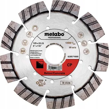 Řezný kotouč Diamantový řezný kotouč Metabo Dia-TS 125x22.23 mm, CP, pro betonu, profesionální (628571000)