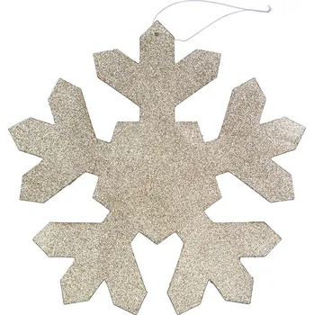 Vánoční dekorace DECOLED Vločka I, pr. 40 cm, zlatá