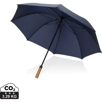 30" auto open deštník Tony z RPET Aware™ a akáciového dřeva - Námořní Modř