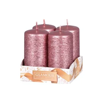 Svíčka Svíčka adventní TAURUS škrábaná metalická d4x8cm 4ks (cs)