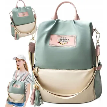 DÁMSKÝ BATOH BATŮŽEK KABELKA TAŠKA 2V1 PROSTORNÝ Pásek Mint Městský Retro