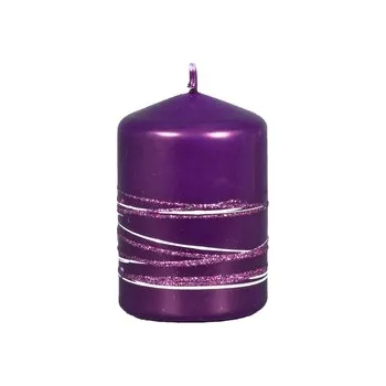 Svíčka Svíčka SATURN VÁLEC vánoční metalická lesklá d6x9cm