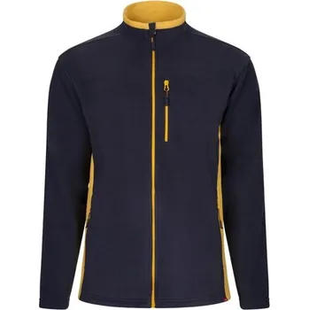VL GERAS. Dvoubarevná fleecová bunda (220 g/m²) z polyesteru (100 %) - Modrá / Žlutá / 2XL