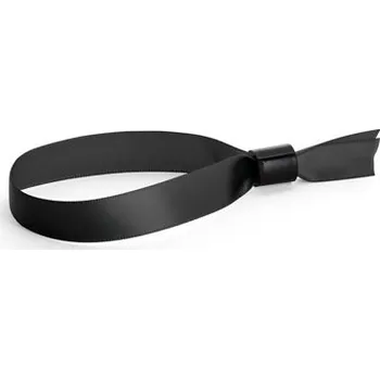 Náramek SECCUR. Saténový náramek s bezpečnostní sponou - Černá