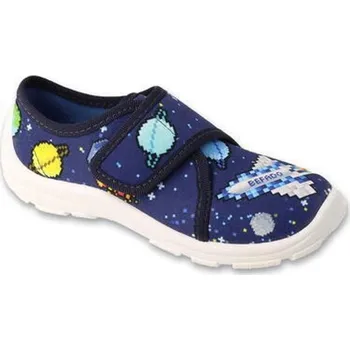 Chlapecká obuv Dětská domácí obuv Befado - modrý vesmír - 25
