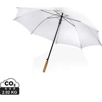 Deštník 27" bambusový auto-open deštník Impact ze 190T RPET AWARE™ - Bílá