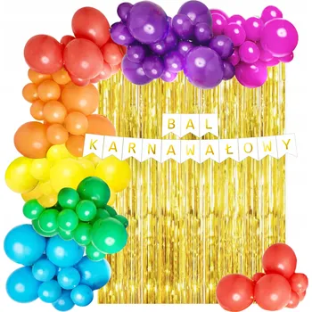 BALÓNKOVÁ GIRLANDA KARNEVALOVÝ PLES BAREVNÁ / ZLATÁ PNEUMATIKA