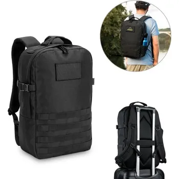 Městský batoh EDINBURGH BPACK. Batoh ve vojenském stylu z 600D, recyklovaného polyesteru s vysokou hustotou a podšívka z 210D recyklovaného polyesteru 17.3'