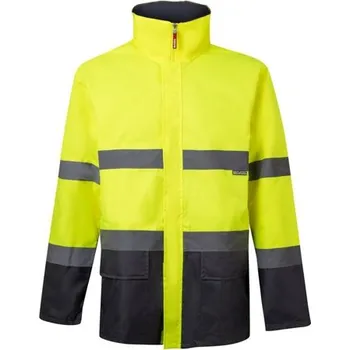 VL THEMIS. Dvoubarevná parka (190 g/m²), z polyesteru (100 %), s PU zátěrem - Šedá / Žlutá / L