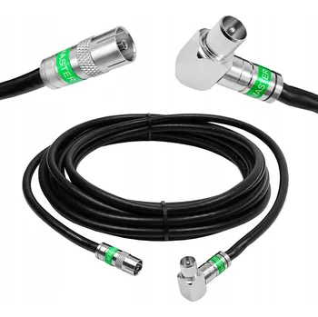 Anténní kabel Hotový anténní kabel Úhlová TV zástrčka Anténní zásuvka 20m venkovní černý