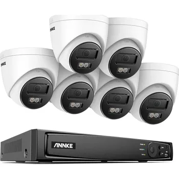 Bezpečnostní kamera 8MP IP PoE kamerový set, 6 turret kamer, H