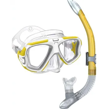 Ploutve Potápěčská Maska MARES EDGE + Šnorchl ERGO SPLASH Žlutá