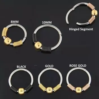 Piercing Piercingate Kruh segmet - spirála s kuličkou PKR00156 - Barva/Motiv: Stříbrná, Průměr kroužku: 10 mm