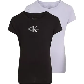 Chlapecké tričko Dětské bavlněné tričko Calvin Klein Jeans 2-pack černá barva, IG0IG02860 IG0IG02860.104.116.PPYA 99X, vel. 104