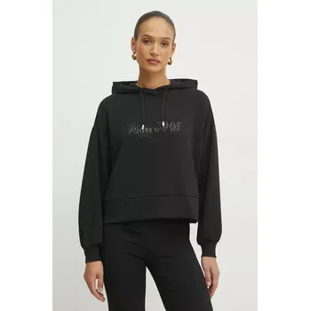Dámská mikina Mikina Armani Exchange dámská, černá barva, s kapucí, s potiskem, XW000094 AF10804 XW000094.AF10804 99X, vel. L