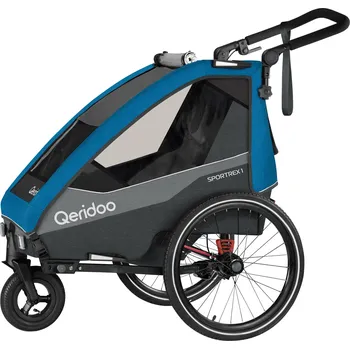 vozík za kolo Qeridoo Dětský vozík za jízdní kolo Sportrex 1 Limited Edition, Ocean Blue