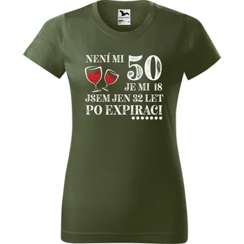 Dámské oblečení DOBRÝ TRIKO Dámské tričko s potiskem Po expiraci Barva: Khaki, Velikost: L