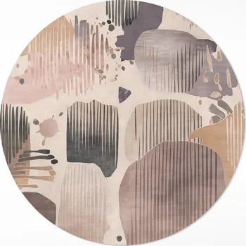 Obraz Kulatý Koberec Vinyl PVC fi 50 cm Abstraktní aerodynamické tvary ve stylu boho