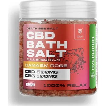 Koupelová sůl CZECHCBD CBD + CBG sůl 500 mg Růže damascénská, 110 g