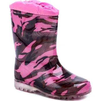 Dívčí holínky Wojtylko 5G2202R černo růžové dětské gumáky EUR 36