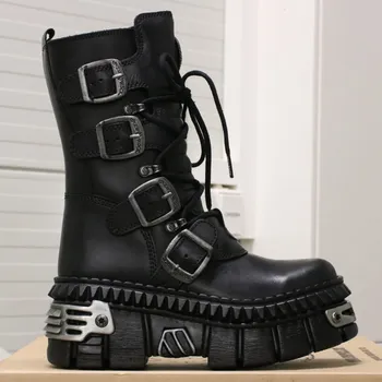 Pánská zimní obuv boty NEW ROCK - CRUST&nbsp;NEGRO,&nbsp;TOWER&nbsp;CASCO&nbsp;NEGRO - 36