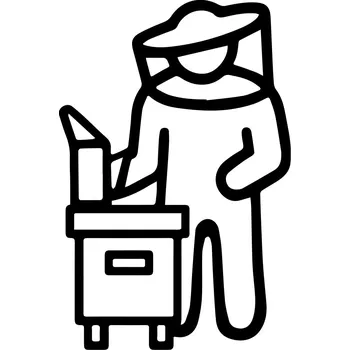 Samolepicí dekorace na vozidlo JaHan Samolepka včelař s úlem - černá