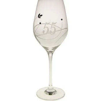 Sklenice Jubilejní sklenice swarovski "55" (Sklenice s číslem zdobená komponenty swarovski)