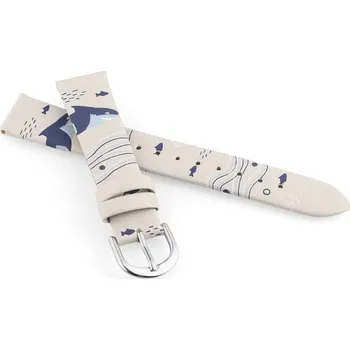 Řemínek na hodinky Koženkový řemínek JVD RJ7224.2 16mm, šedý, dětský