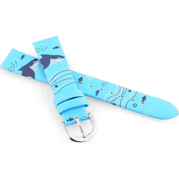 Řemínek na hodinky Koženkový řemínek JVD RJ7224.3 16mm, modrý, dětský