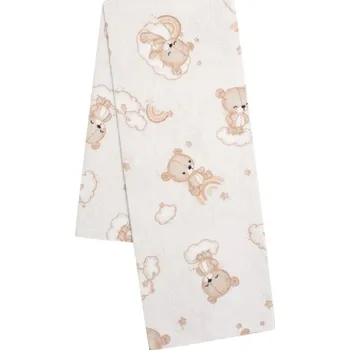 Plena Flanelová plena s potiskem New Baby medvídek béžová