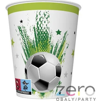 Jednorázové nádobí Pohárek (kelímek) nápojový papírový 0,25 l (8 ks) - fotbal