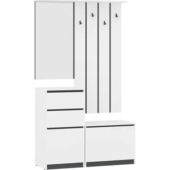 Předsíňová stěna VOMAKS Předsíňová stěna "NEW SYSTEM" Barva: bílá + antracit pruhy