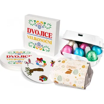 Čokoláda Balíček s čokoládovými vajíčky a karetní hrou Dvojice 100ks