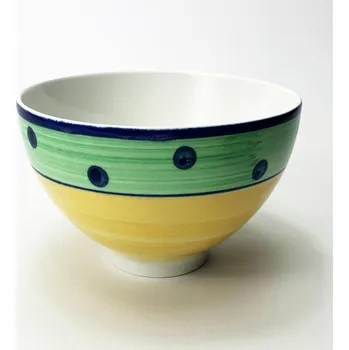 Keramická kompotová miska Tereza žlutá zelená