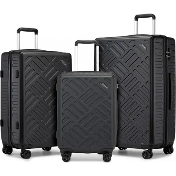 Sada kufrů Supercase 3 ks – geometrický vzor ABS+PC - 31/56/85 L - černá