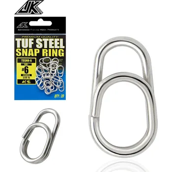 JK Fishing Konektory Strong Stainless Steel Hard Lure Bait Connector Nosnost: 155lb, Počet kusů: 20ks, Velikost: #6