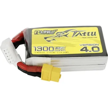 RC vybavení Tattu TA-RL-130C-1300-4S1P akupack Li-Pol (modelářství), 14.8 V, 1300 mAh, články 4, 130 C, blok, XT60