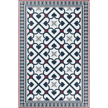 Koberec Vinylový Koberec do Obývacího Pokoje Květinové kosočtverce dekorativní dlaždice 150x225 cm