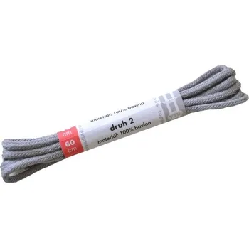 Tkaničky do bot Kulaté bavlněné tkaničky do bot 2 šedá Délka: 60 cm