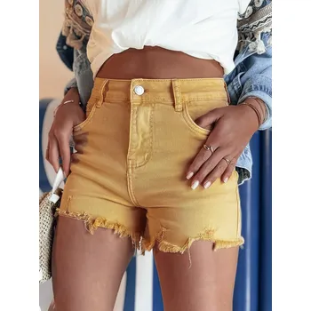Dámské kraťasy Žluté roztřepené džínové kraťasy SUNYLOOK SY0370 Velikost: XL