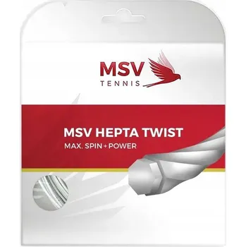 Struna na výplet tenisové rakety Tenisový výplet MSV HEPTA TWIST Bílý 1,15 mm 12 m