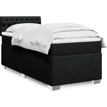 Postel vidaXL Box spring postel s matrací 90x190 cm textil [3288052] Barva: Černá