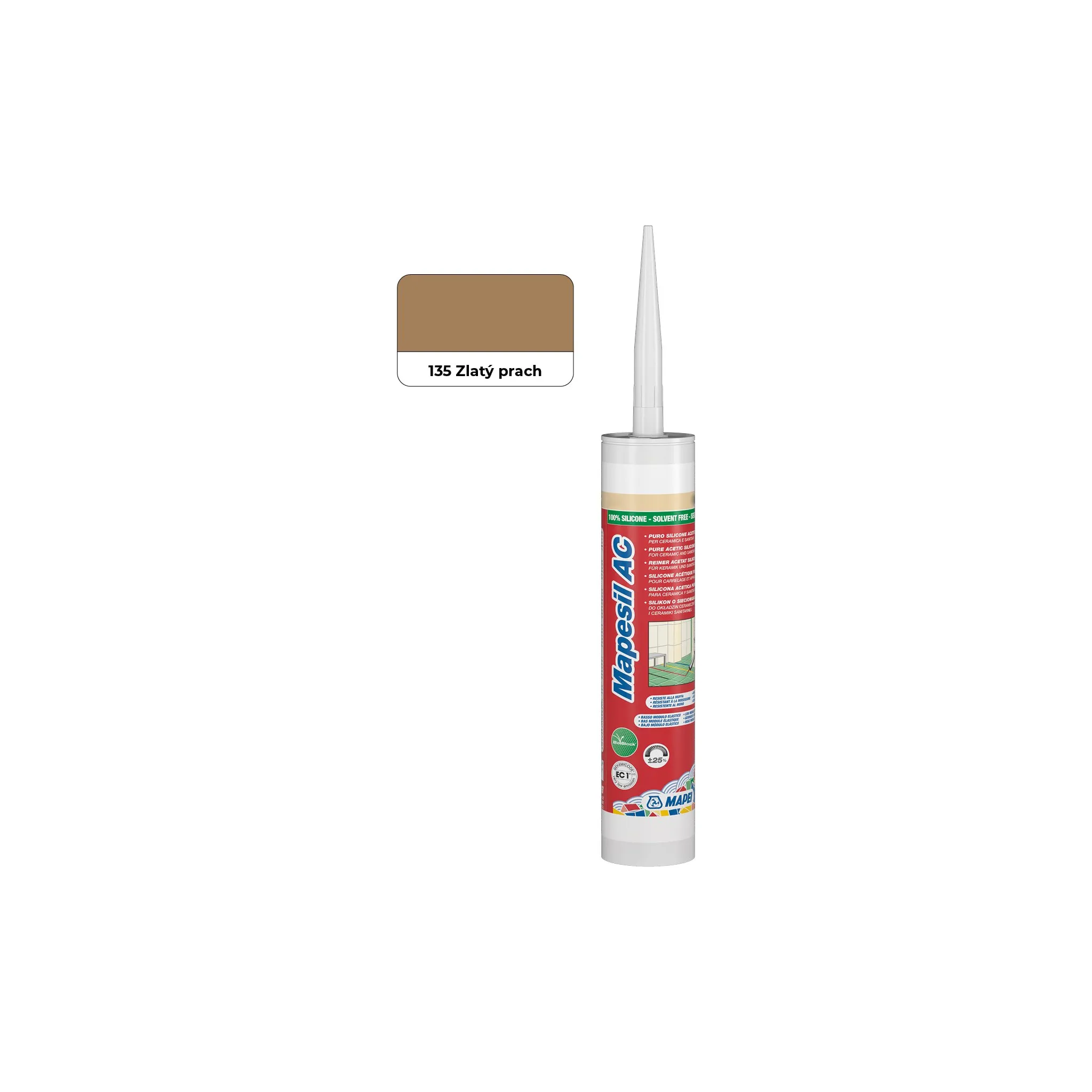 Fotografie 2 - Stavební silikon Mapei Mapesil AC 310 ml 135 zlatý prach