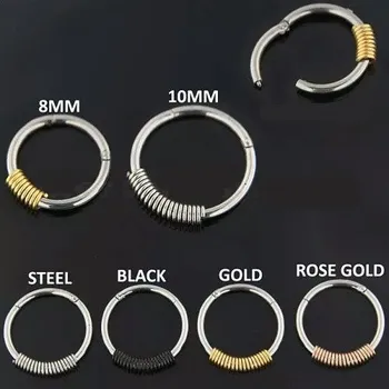 Piercing Piercingate Kruh segment - spirála PKR00157 - Barva/Motiv: Zlatá, Průměr kroužku: 10 mm