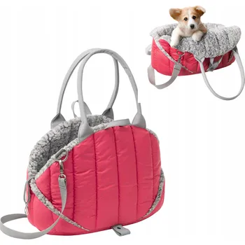 Obraz Přepravní taška látková Doggy růžová M 47 cm x 32 cm x 29 cm