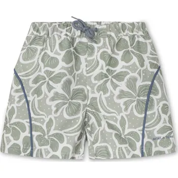 Chlapecké kraťasy MINI A TURE Dětské plavkové šortky MATMAKI "Green Hawaii" VELIKOST: 7-8 let
