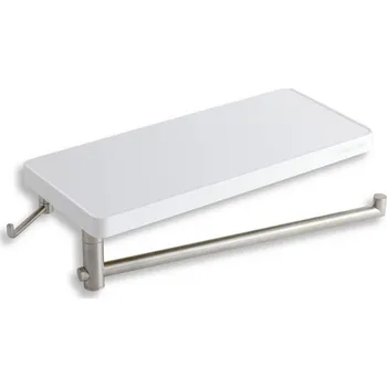 Polička s otočným držákem toaletního papíru a háčkem 31x13 cm