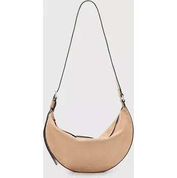 Kabelka Semišová kabelka AllSaints HALFMOON béžová barva, W098XC 80X, vel. ONE SIZE