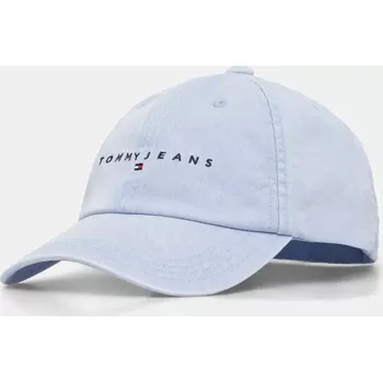 Čepice Bavlněná baseballová čepice Tommy Jeans modrá barva, s aplikací, AW0AW17308 05X, vel. ONE SIZE